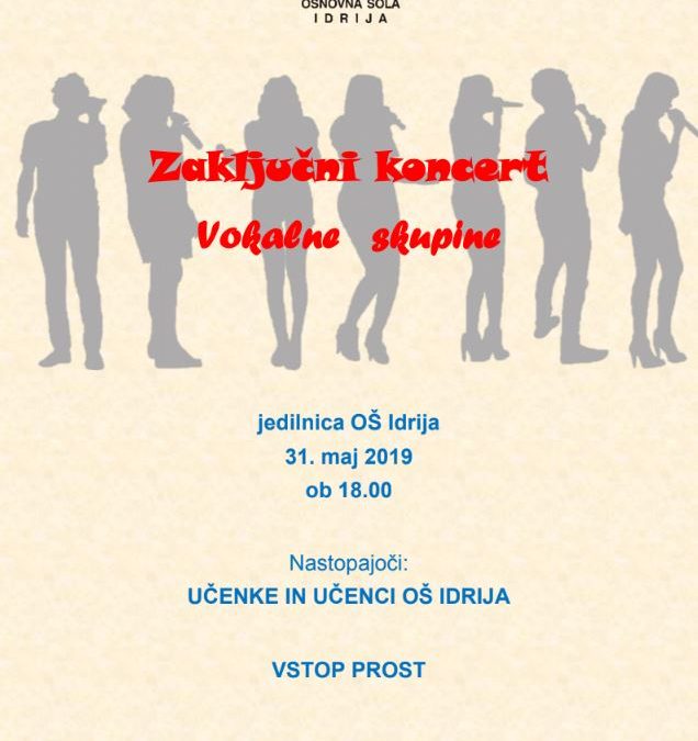 Zaključni koncert vokalne skupine