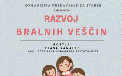 Predavanje “Razvoj bralnih veščin”